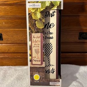 NIB San Miguel Wine Decor Light-Up Laser-Cut Wood Box Kitchen Friendship Friends